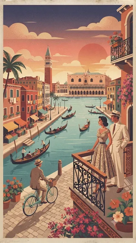 Vintage Travel Poster Style Generator