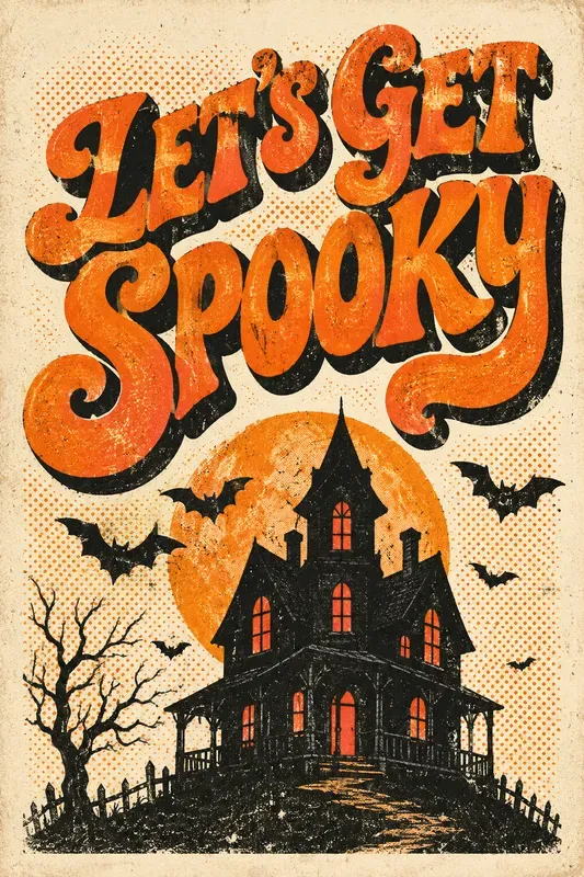 Gritty Retro Script Halloween Posters