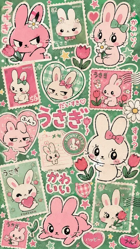 Kawaii Sticker Collage Moodboards
