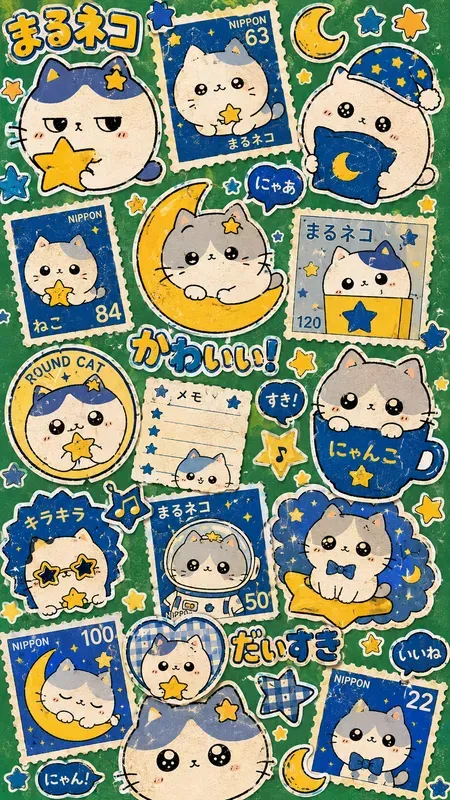 Kawaii Sticker Collage Moodboards