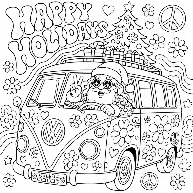 Retro Christmas Colorings