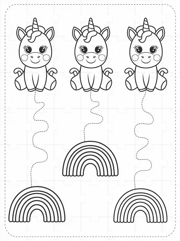 Simple Tracing Matching And Coloring Pages