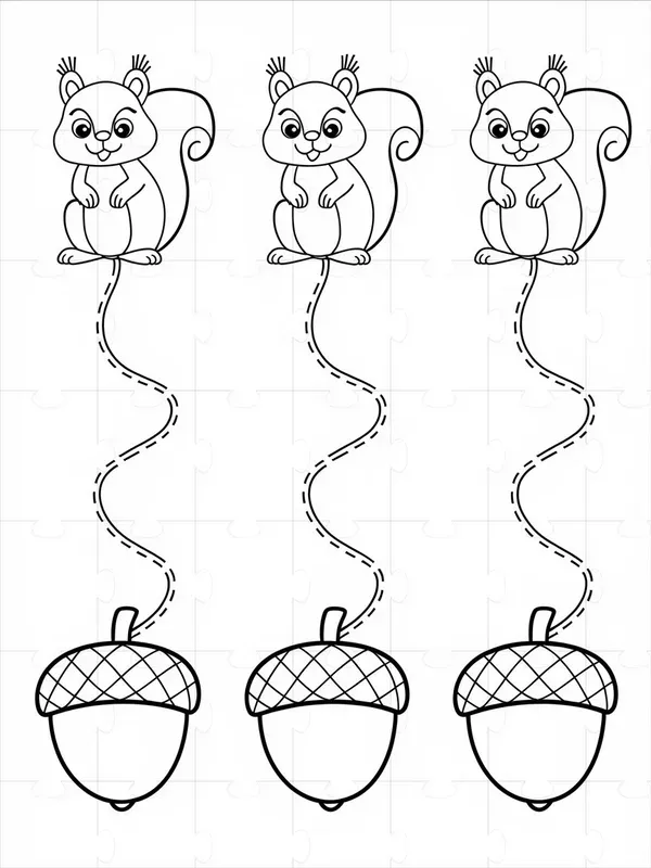 Simple Tracing Matching And Coloring Pages
