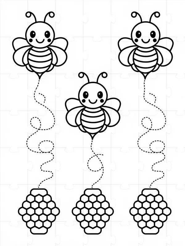 Simple Tracing Matching And Coloring Pages