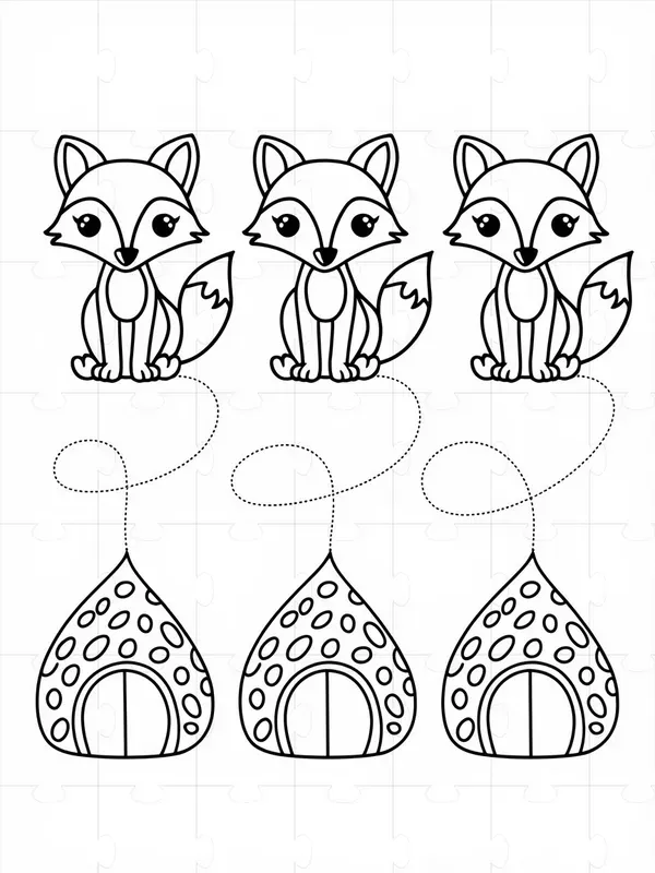 Simple Tracing Matching And Coloring Pages