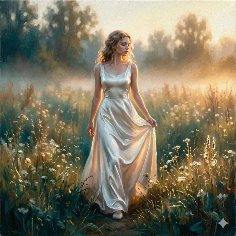Ethereal Luminous Cinematic Oil Paintings