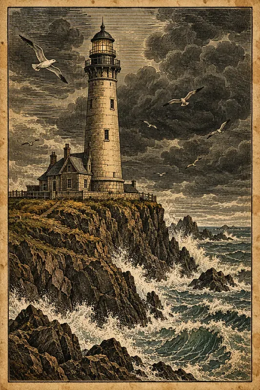 Antique Woodcut Landscape Illustrations
