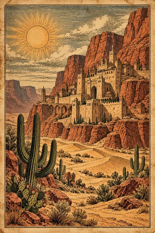 Antique Woodcut Landscape Illustrations