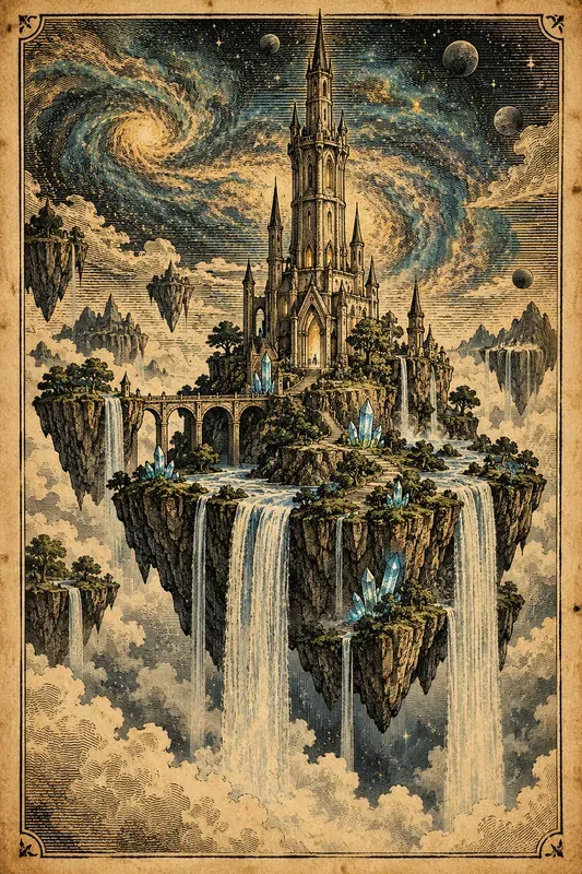 Antique Woodcut Landscape Illustrations
