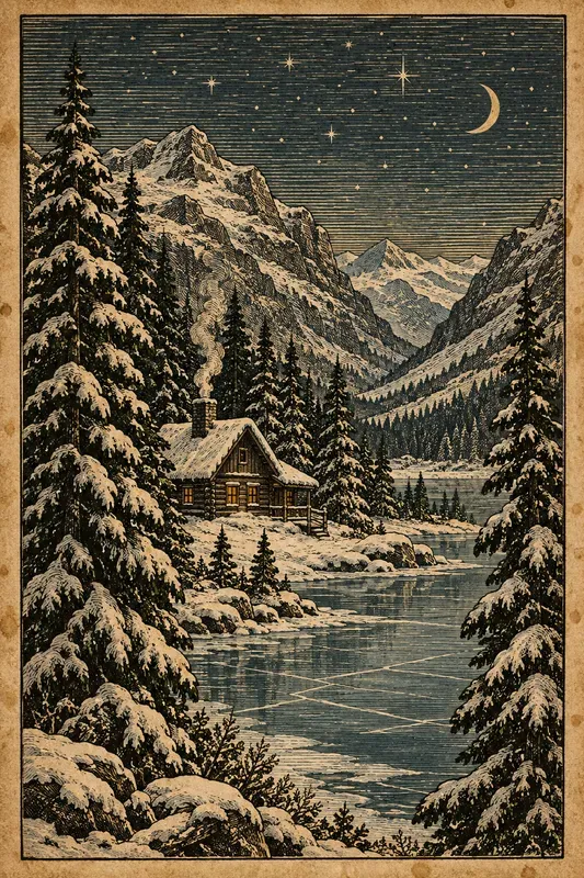 Antique Woodcut Landscape Illustrations