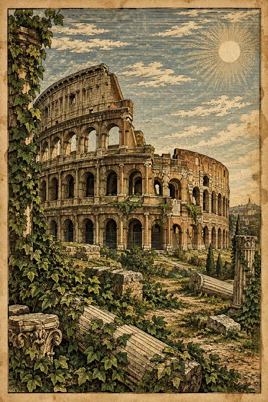 Antique Woodcut Landscape Illustrations