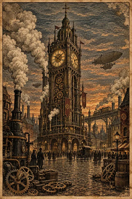 Antique Woodcut Landscape Illustrations