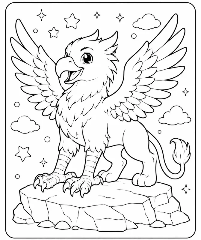 Fantasy Creature Coloring Book Pages