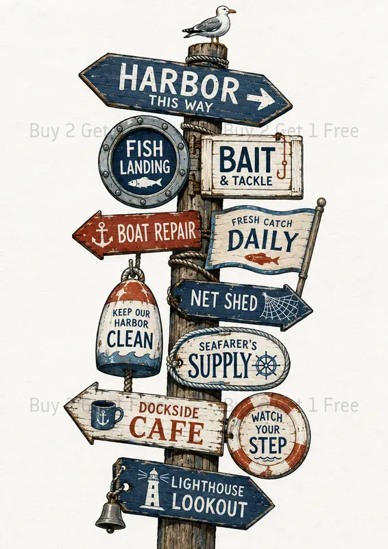 Whimsical Western Signpost Sheets