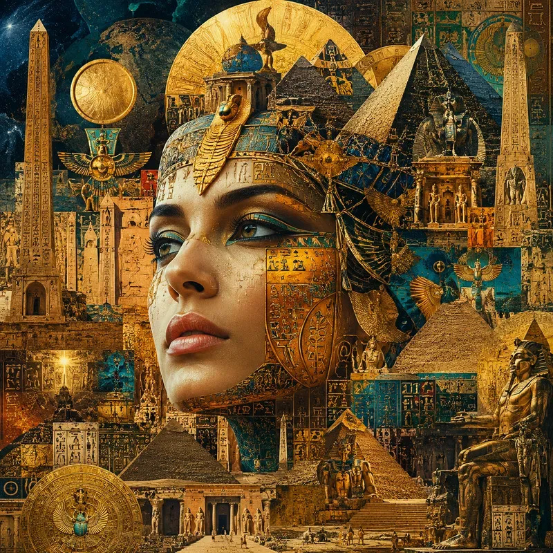 Surreal Goddess City Collage Portraits