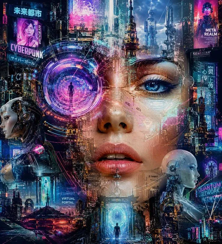 Surreal Goddess City Collage Portraits
