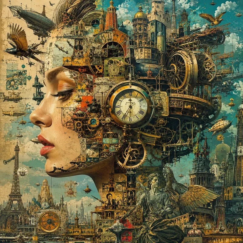Surreal Goddess City Collage Portraits
