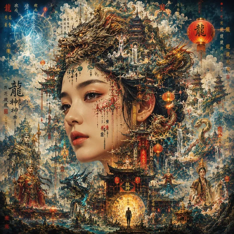 Surreal Goddess City Collage Portraits