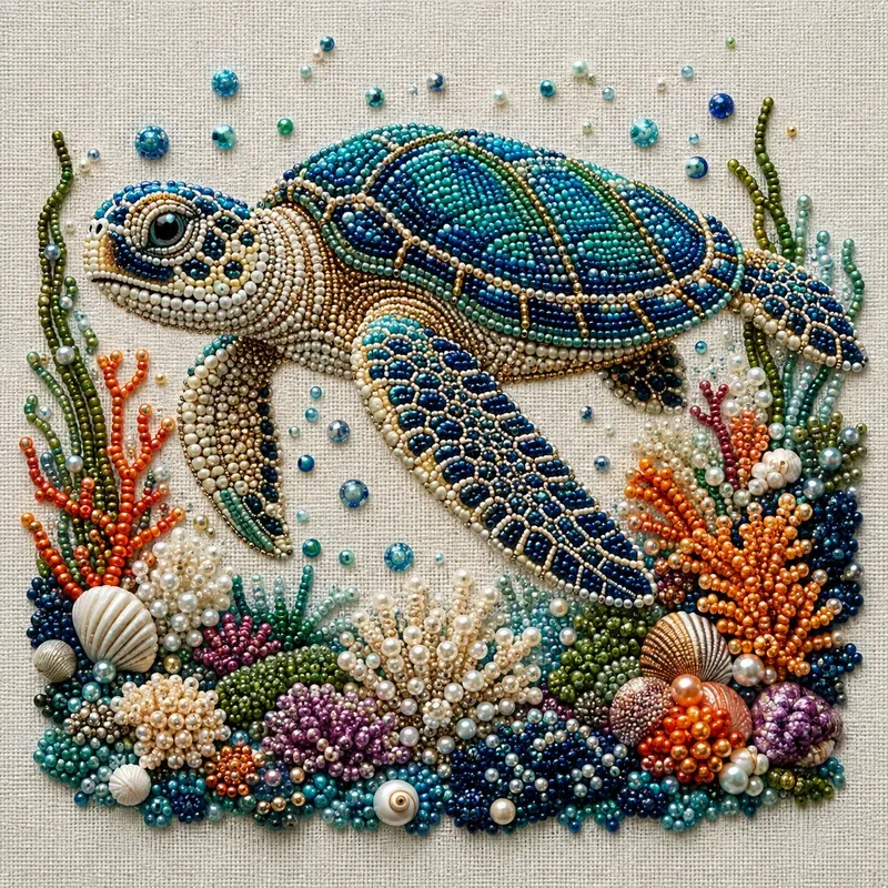 Whimsical Handmade Beaded Embroideries