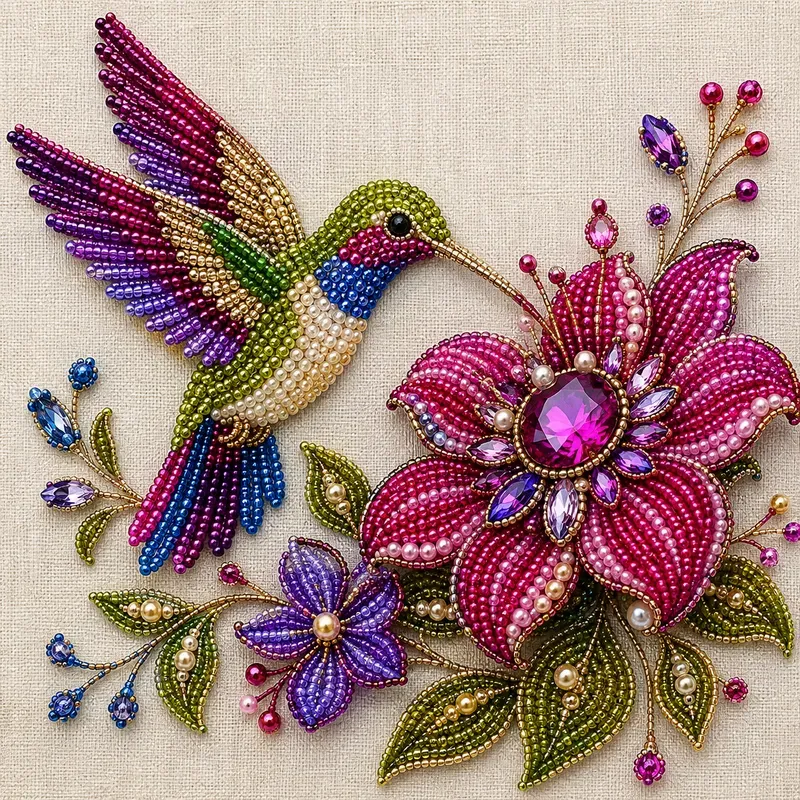 Whimsical Handmade Beaded Embroideries
