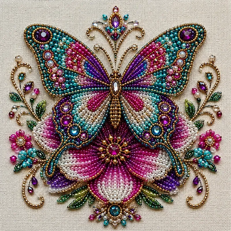 Whimsical Handmade Beaded Embroideries