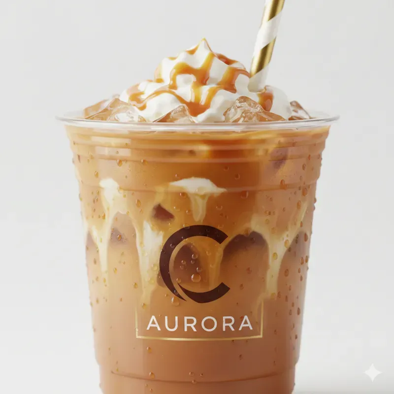 Branded Iced Drink Cups Realistic Ads