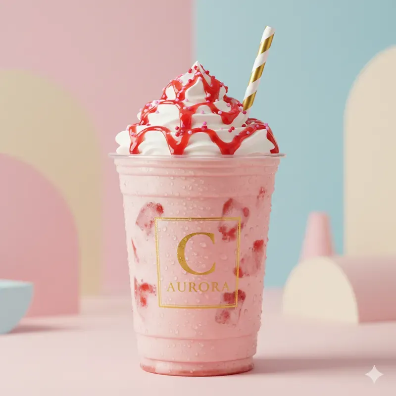Branded Iced Drink Cups Realistic Ads