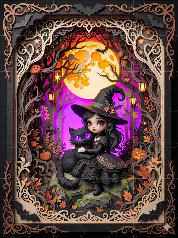 3D Glowing Gothic Diorama Art