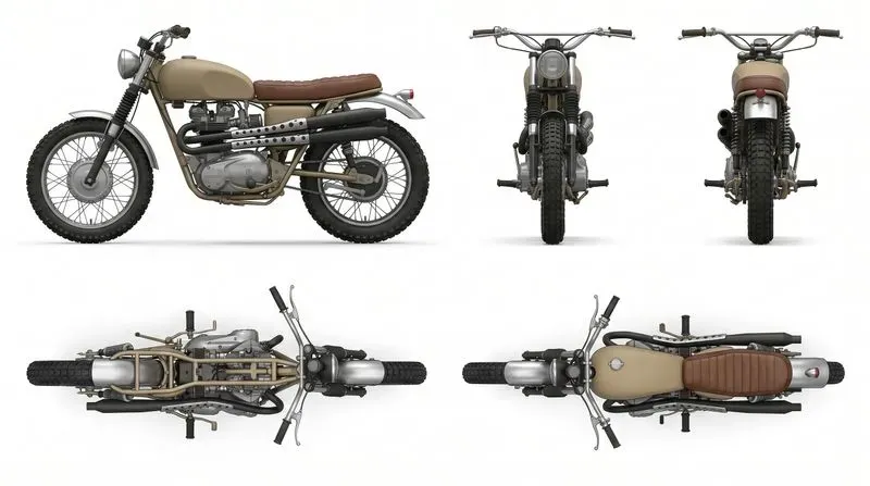 Motorcycle 3D Turnaround Sheets