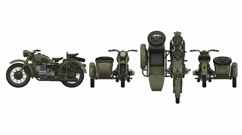 Motorcycle 3D Turnaround Sheets
