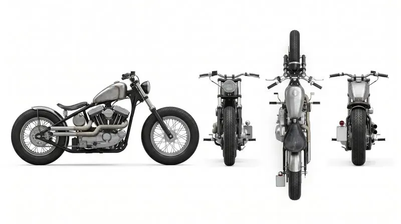 Motorcycle 3D Turnaround Sheets