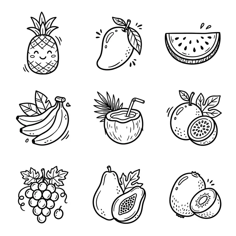 Whimsical 3x3 Doodle Icon Grid Packs