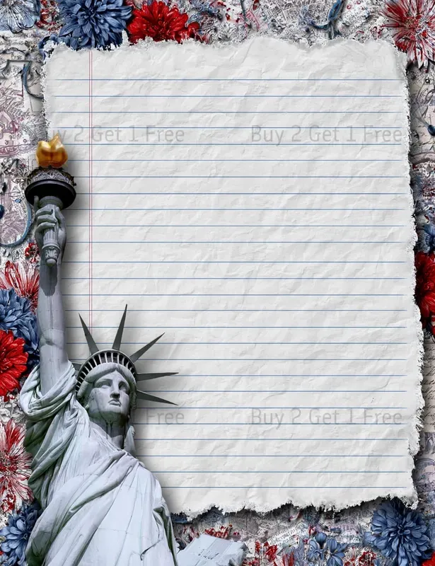 Patriotic Girl Plain Papers