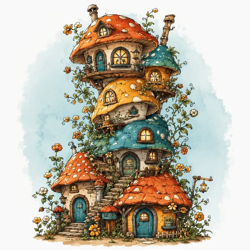 Wonky Wall Fairytale Houses