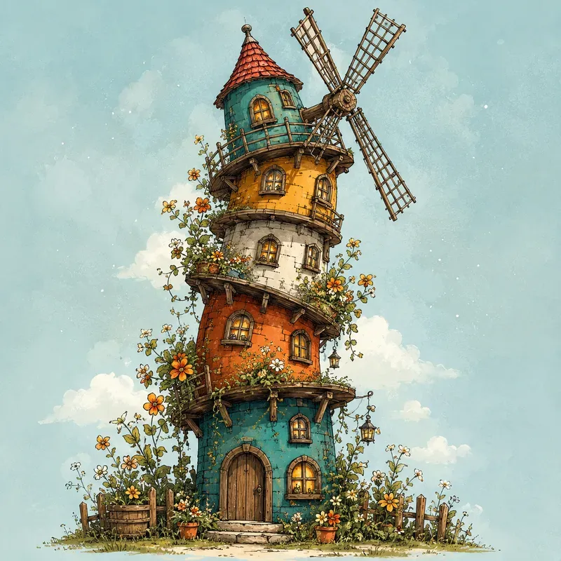 Wonky Wall Fairytale Houses