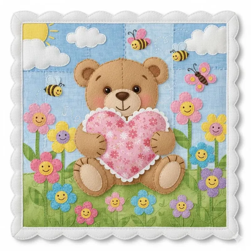 Soft Quilted Patchwork Illustrations