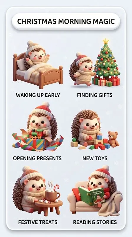 3D Kawaii Winter Activity Cards Art