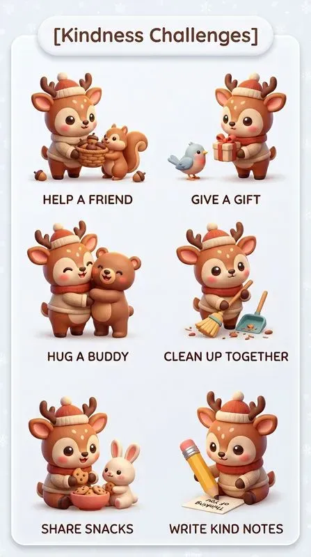 3D Kawaii Winter Activity Cards Art