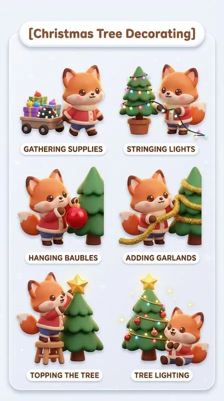 3D Kawaii Winter Activity Cards Art