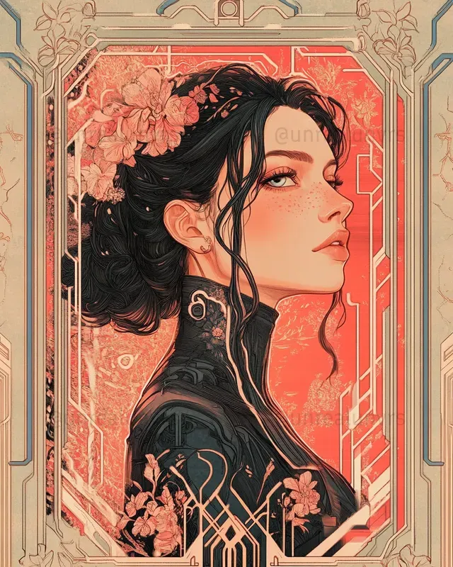 Portraits In Art Nouveau Style