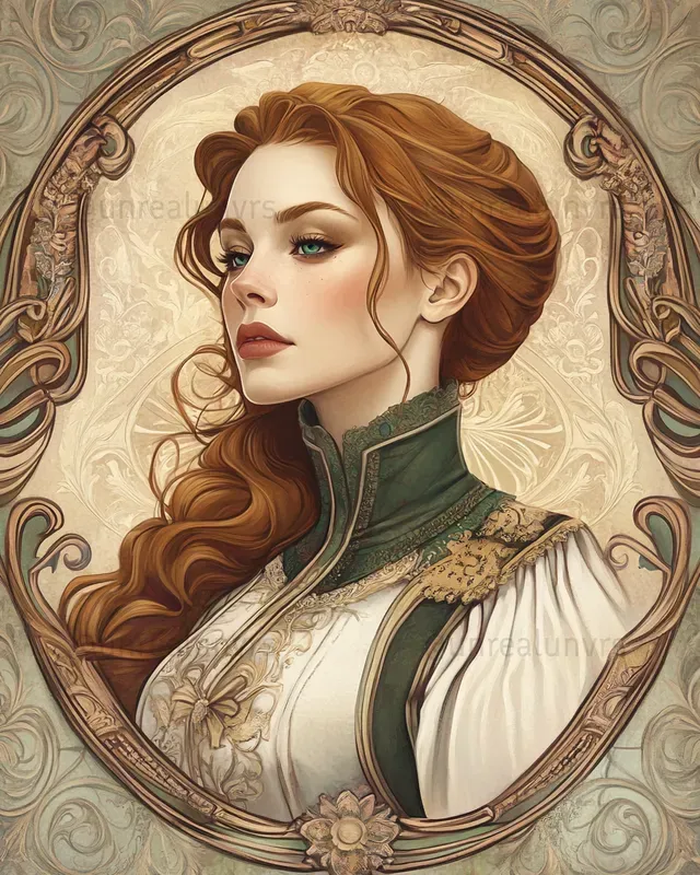 Portraits In Art Nouveau Style