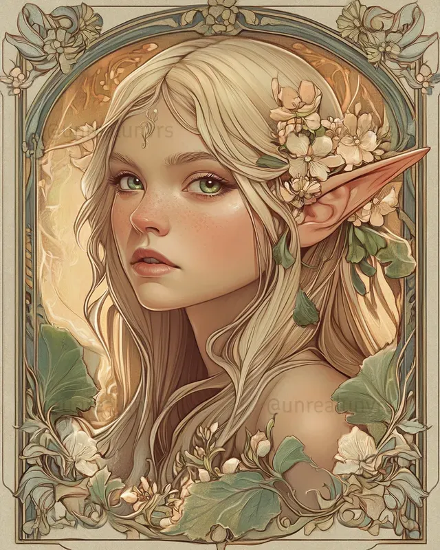 Portraits In Art Nouveau Style