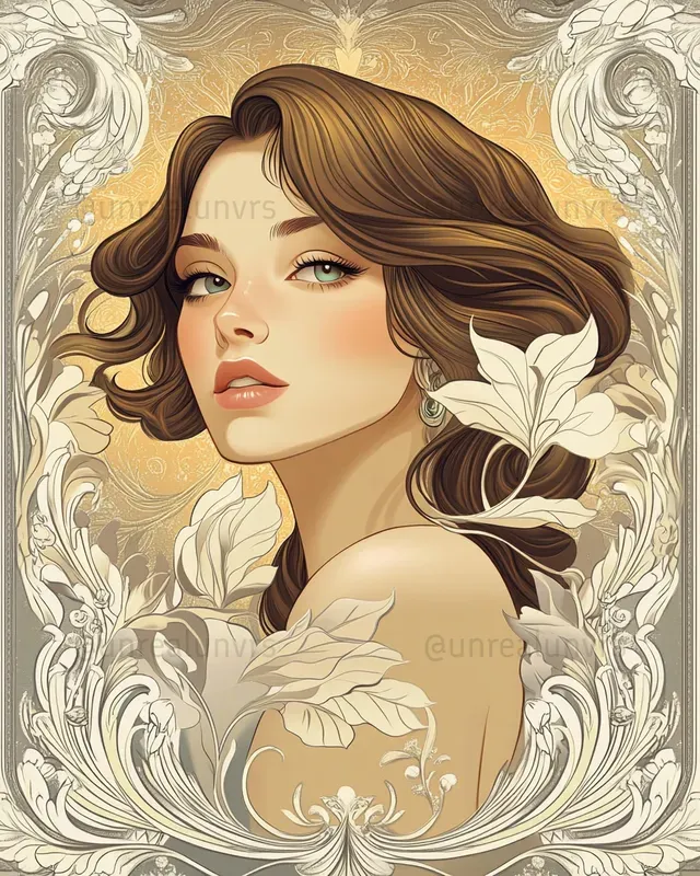 Portraits In Art Nouveau Style