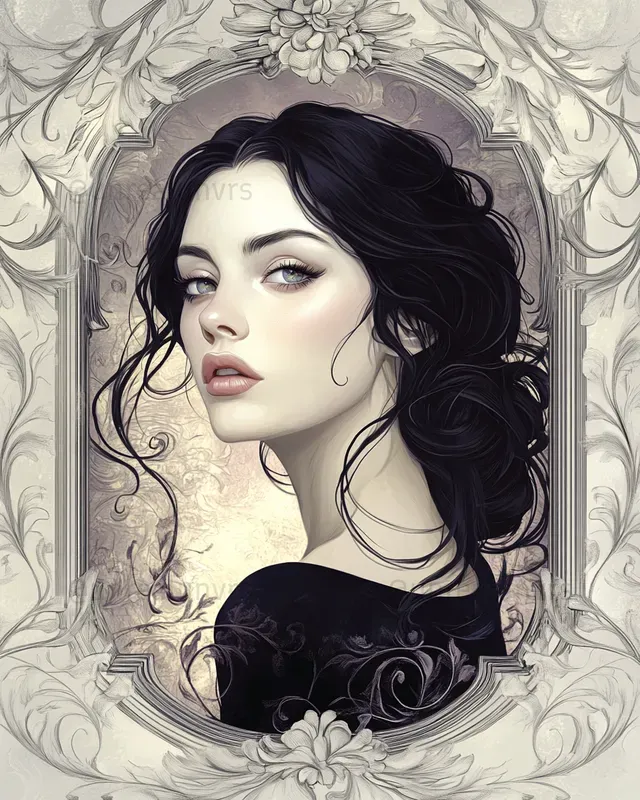 Portraits In Art Nouveau Style
