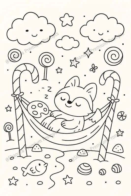 Cute Fuzzy Animals Coloring Book Pages