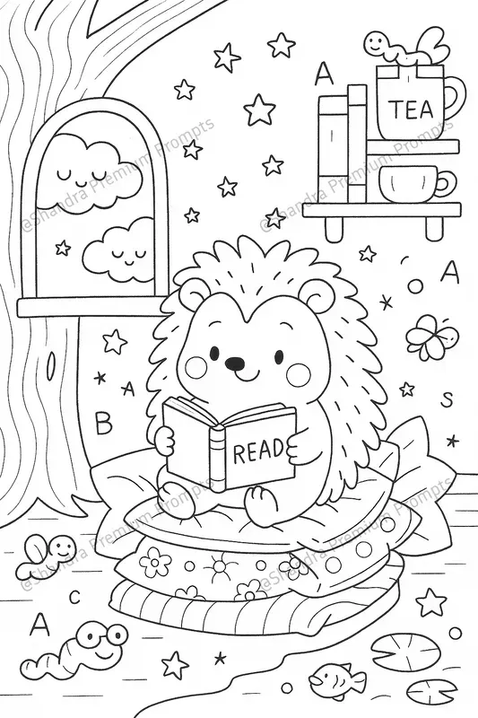 Cute Fuzzy Animals Coloring Book Pages