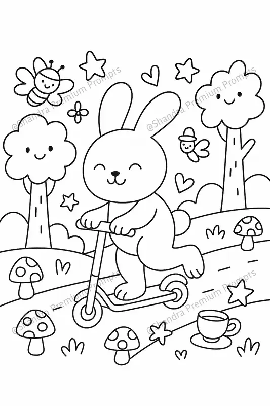Cute Fuzzy Animals Coloring Book Pages
