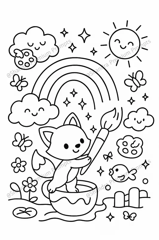 Cute Fuzzy Animals Coloring Book Pages