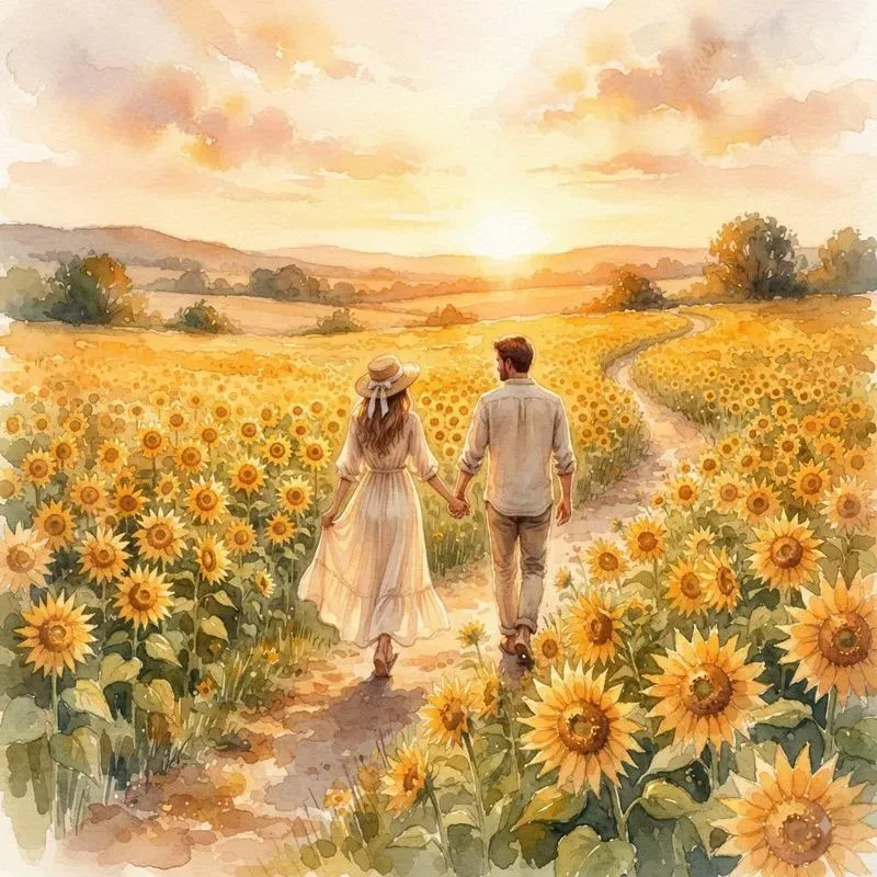 Handpainted Romantic Couples