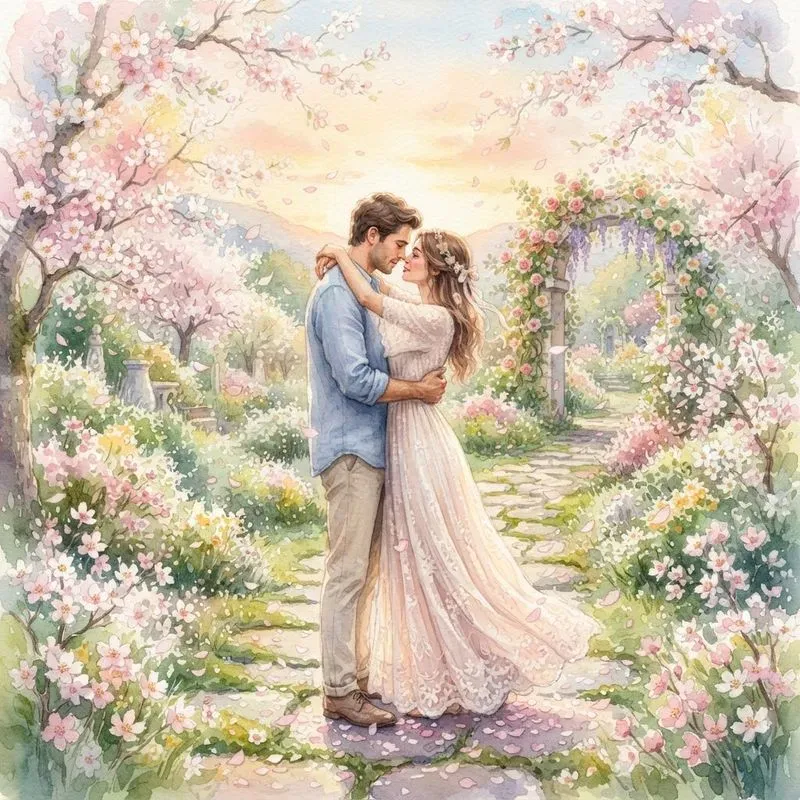 Handpainted Romantic Couples